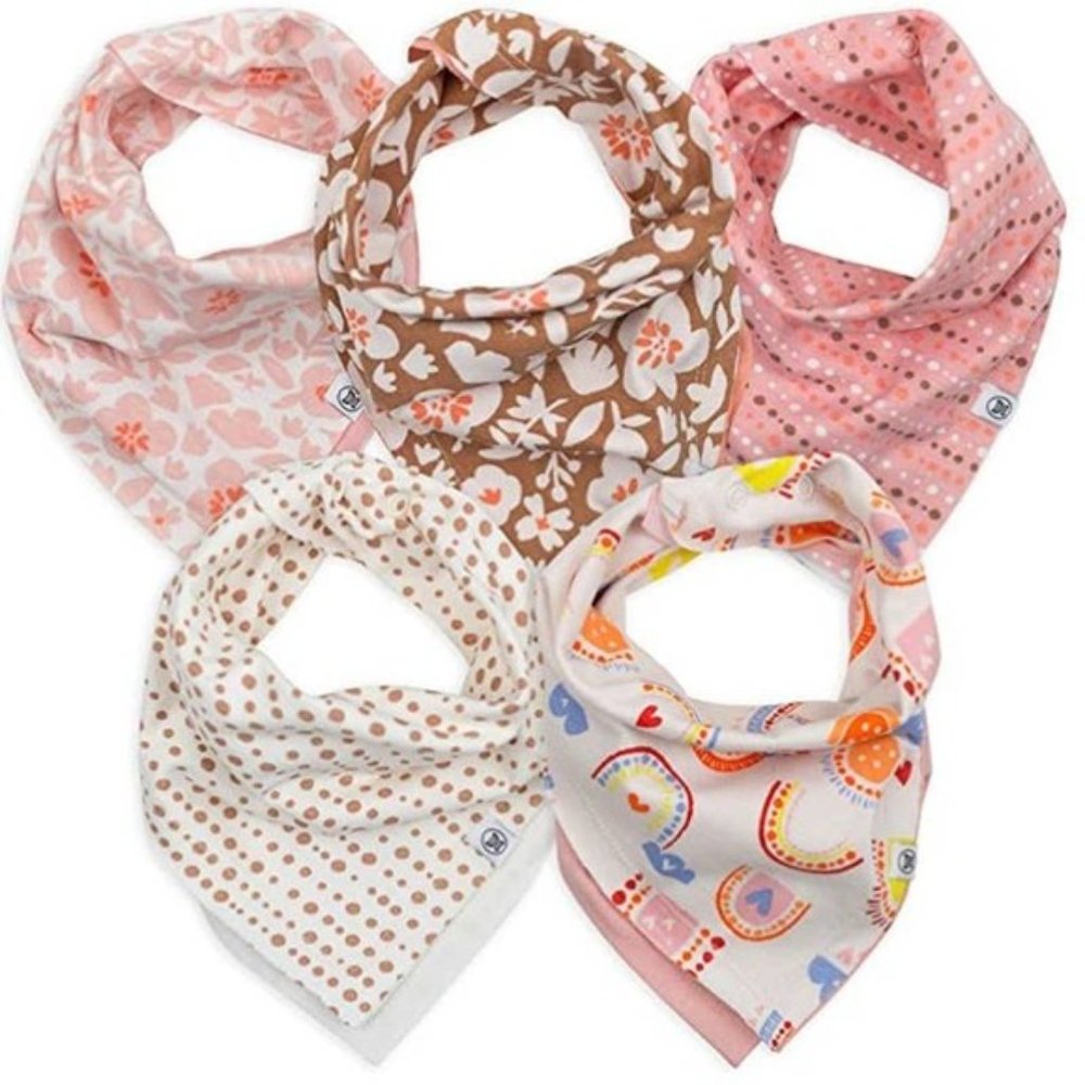 Honest Company Bandana Drool Bibs Reversible Girl